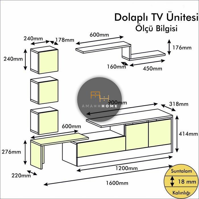 AMAHH HOME ტელევიზორის მაგიდა