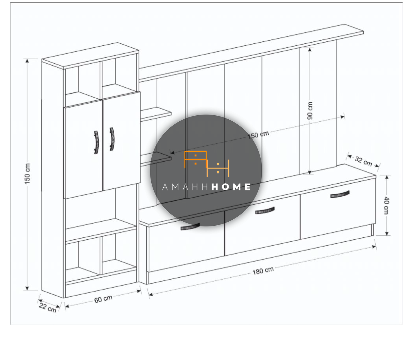AMAHH HOME ტელევიზორის მაგიდა
