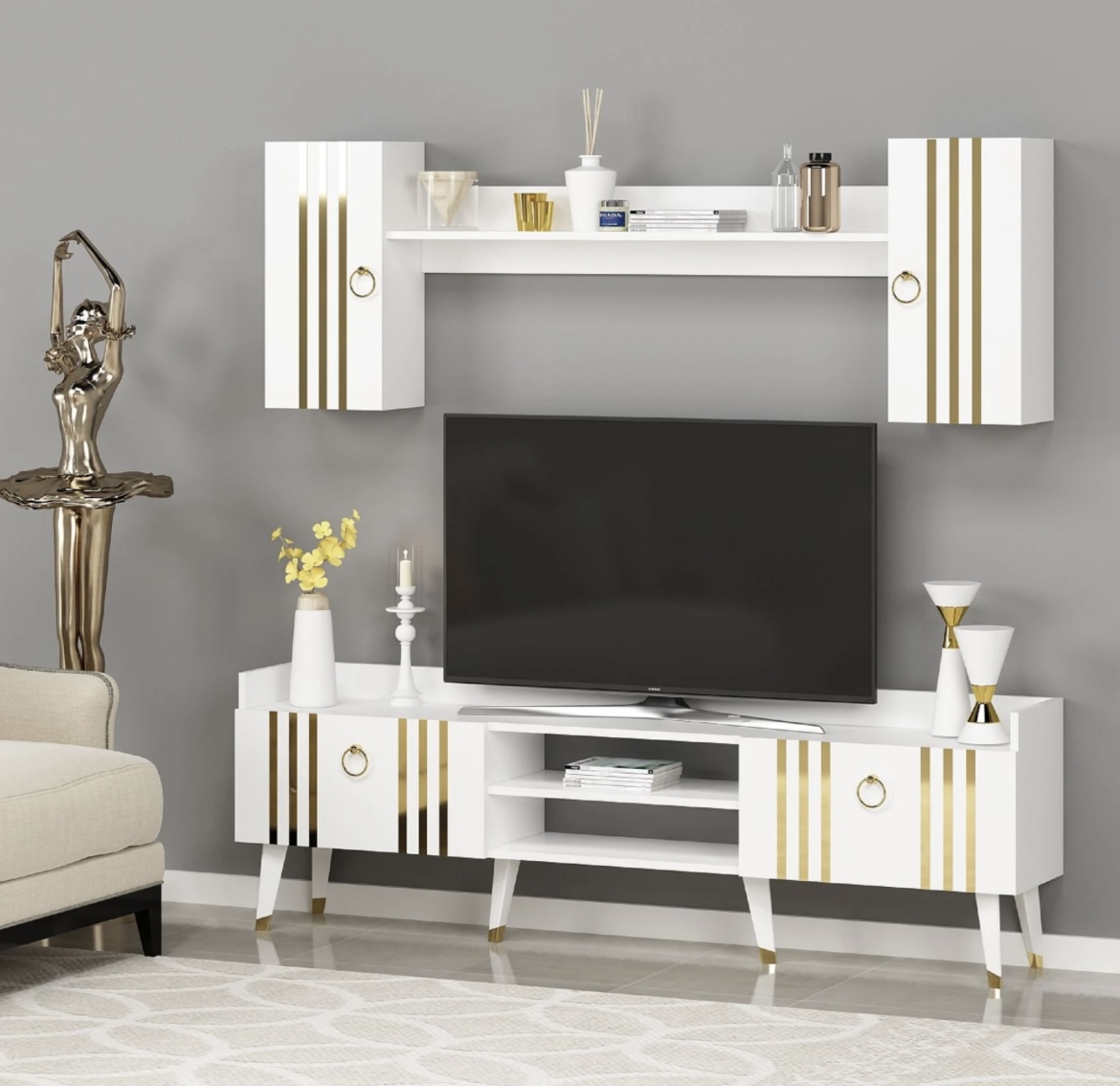 ტელევიზორის მაგიდის კომპლექტი