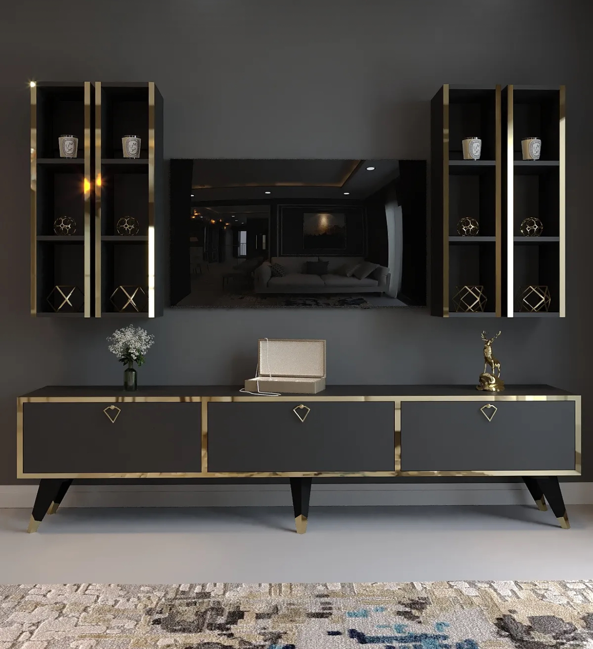 AMAHH HOME ტელევიზორის მაგიდის კომპლექტი